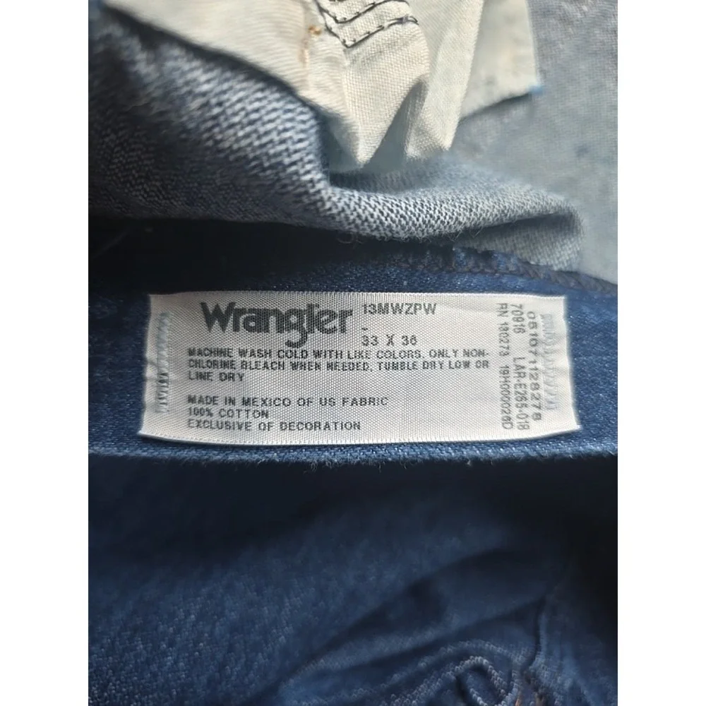 Wrangler Cowboy Cut Original Fit High Rise‎ Indigo Straight 33/36 Western Jeans